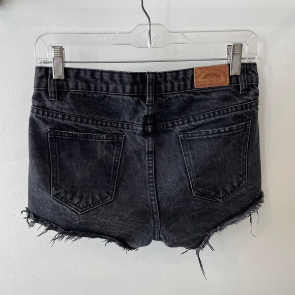 Faded Black Destroyed Jean Shorts - Picture 2 of 6